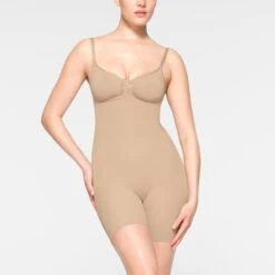 SEAMLESS SCULPT LOW BACK MID THIGH BODYSUIT | CLAY -Underwear Specialty Shop SKIMS SHAPEWEAR BD MDT 3371 IE CLY 0003 FR