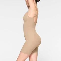 SEAMLESS SCULPT LOW BACK MID THIGH BODYSUIT | CLAY -Underwear Specialty Shop SKIMS SHAPEWEAR BD MDT 3371 IE CLY 0009 SD