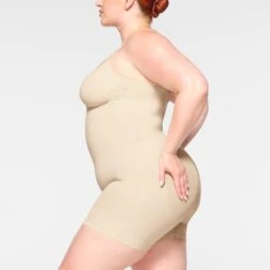 SEAMLESS SCULPT MID THIGH BODYSUIT | SAND -Underwear Specialty Shop SKIMS SHAPEWEAR BD MDT 3372 ID SND 0009 SD