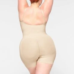 SEAMLESS SCULPT MID THIGH BODYSUIT | SAND -Underwear Specialty Shop SKIMS SHAPEWEAR BD MDT 3372 ID SND 0017 BK