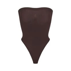 SEAMLESS SCULPT STRAPLESS THONG BODYSUIT | ESPRESSO