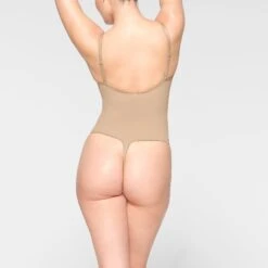 SEAMLESS SCULPT THONG BODYSUIT | CLAY -Underwear Specialty Shop SKIMS SHAPEWEAR BD THG 3369 IE CLY 0018 BK