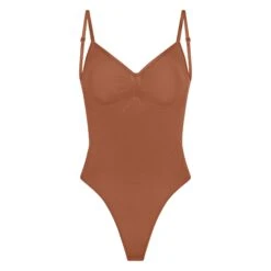SEAMLESS SCULPT LOW BACK THONG BODYSUIT | BRONZE