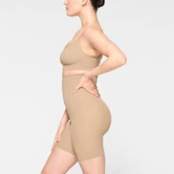SEAMLESS SCULPT MID THIGH SHORT | CLAY -Underwear Specialty Shop SKIMS SHAPEWEAR BO SHO 3363 IE CLY 0032 SD