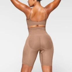 SEAMLESS SCULPT HIGH-WAISTED ABOVE THE KNEE SHORT | SIENNA -Underwear Specialty Shop SKIMS SHAPEWEAR BO SHO 3364 IA SIE 0034 BK