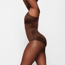 BARELY THERE BODYSUIT BRIEF W/ SNAPS | COCOA -Underwear Specialty Shop SKIMS SHAPEWEAR SH BSB 1641 NA COA SD