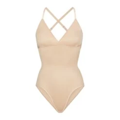 BARELY THERE BODYSUIT BRIEF W/ SNAPS | SAND