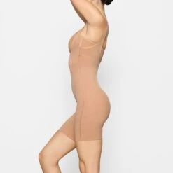 SHEER SCULPT OPEN BUST BODYSUIT | OCHRE -Underwear Specialty Shop SKIMS SHAPEWEAR SH BSS 0014 DD OCH 0012 SD