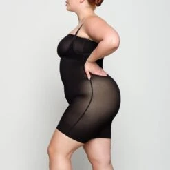 SHEER SCULPT OPEN BUST BODYSUIT | ONYX -Underwear Specialty Shop SKIMS SHAPEWEAR SH BSS 0014 YC ONX 0009