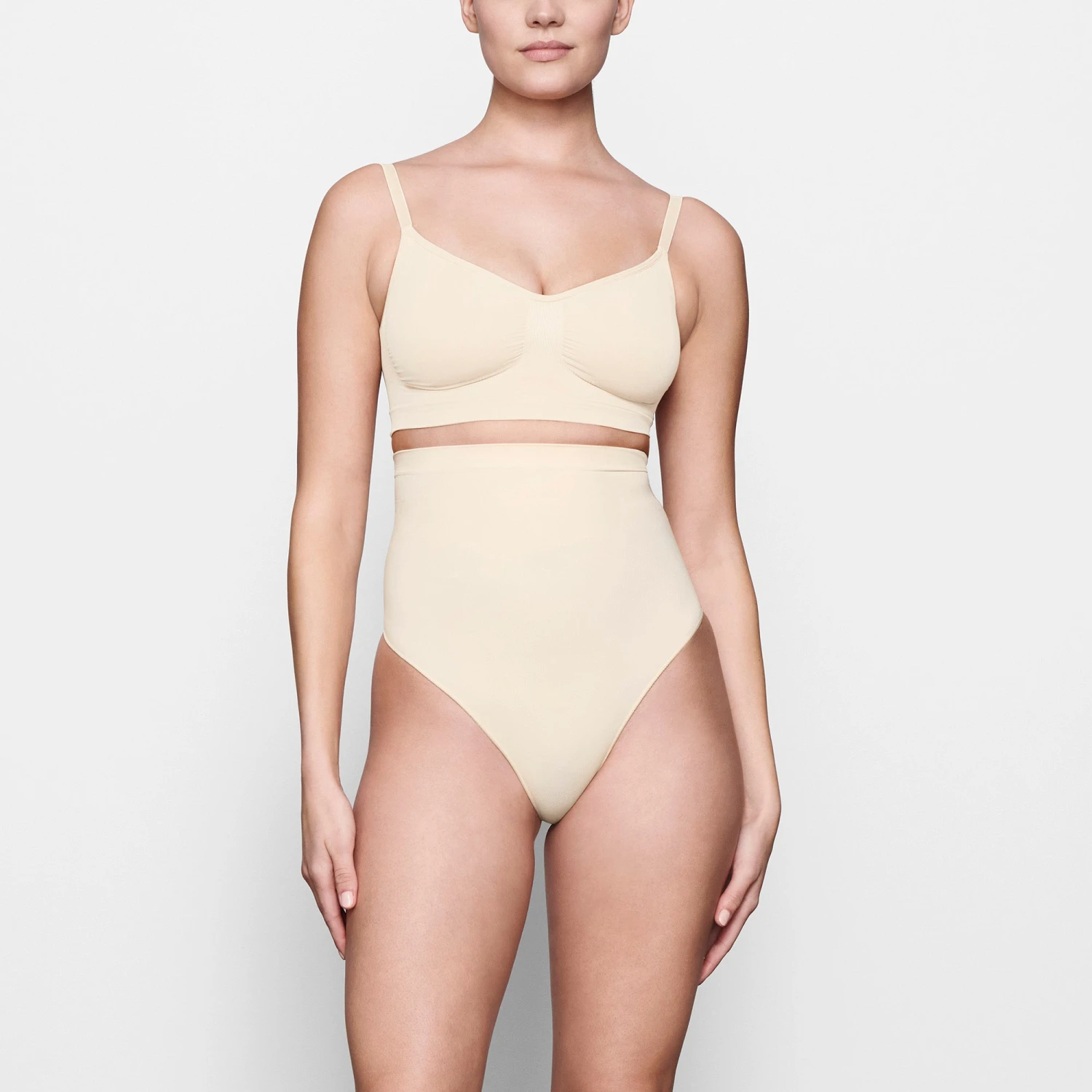 SEAMLESS SCULPT HIGH-WAISTED THONG | SAND 4 SEAMLESS SCULPT HIGH-WAISTED THONG | SAND - Image 2