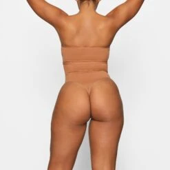 SHEER SCULPT HIGH-WAISTED THONG | BRONZE -Underwear Specialty Shop SKIMS SHAPEWEAR SH HWT 0251 DA BRZ 0028 BK