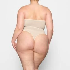 SHEER SCULPT HIGH-WAISTED THONG | SAND -Underwear Specialty Shop SKIMS SHAPEWEAR SH HWT 0251 DC SND 0034 BK
