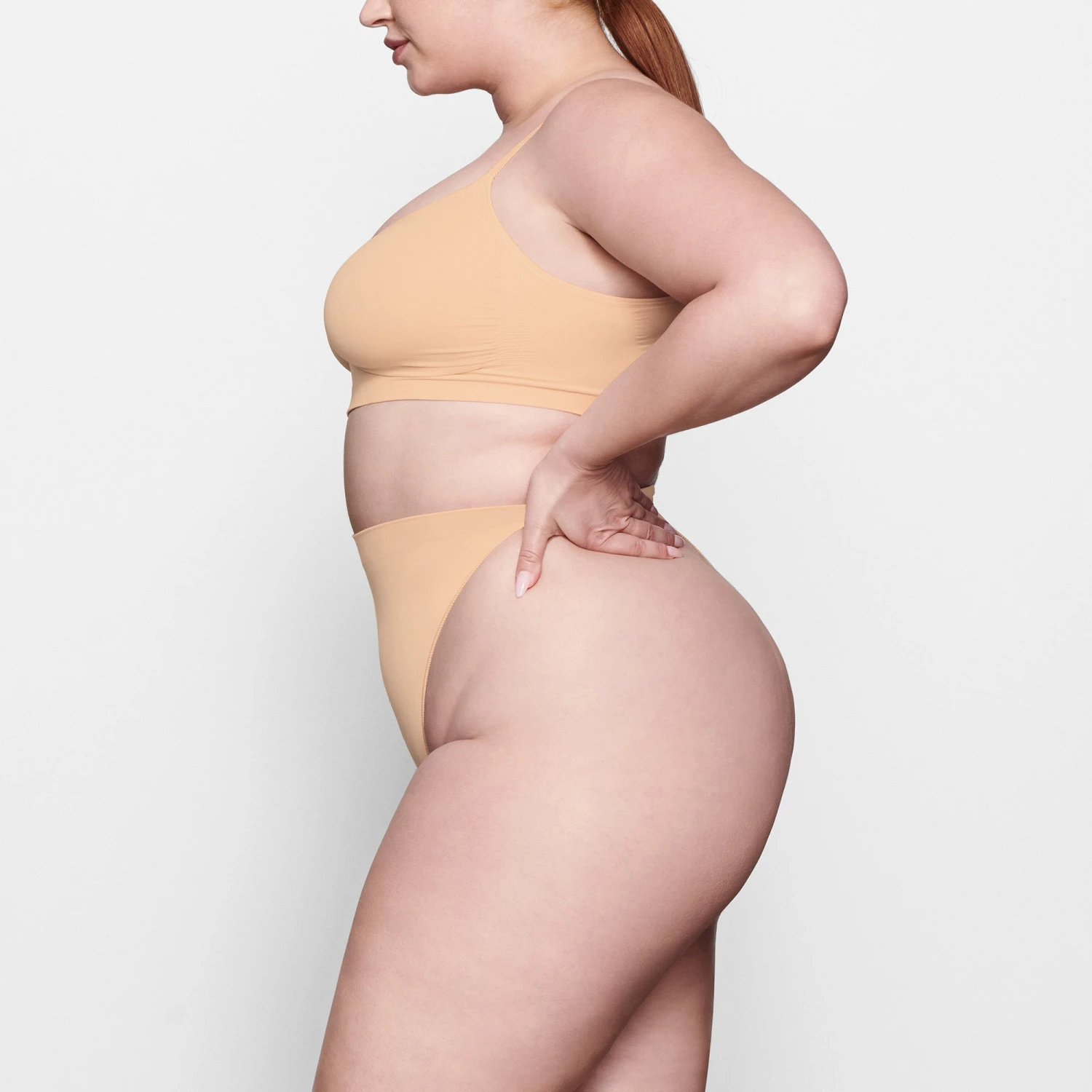 SEAMLESS SCULPT MID WAIST THONG | OCHRE 5 SEAMLESS SCULPT MID WAIST THONG | OCHRE - Image 3