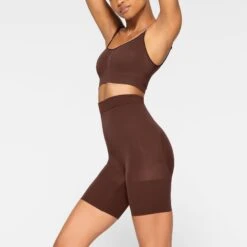 EVERYDAY SCULPT HIGH-WAISTED MID THIGH SHORT | COCOA -Underwear Specialty Shop SKIMS SHAPEWEAR SH SHO 2152 JA COA 0014 SD