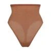SHEER SCULPT HIGH-WAISTED THONG | BRONZE