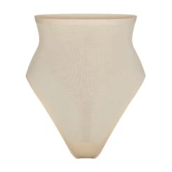 SHEER SCULPT HIGH-WAISTED THONG | SAND