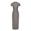 SHINE JERSEY LONG DRESS | GREY CHALK