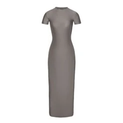 SHINE JERSEY LONG DRESS | GREY CHALK