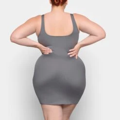 SWIM TANK DRESS | GUNMETAL -Underwear Specialty Shop SKIMS SWIM SW DRS 0005 TB GUN 0016 BK