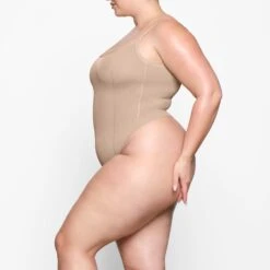 SHEER SCULPT THONG BODYSUIT | CLAY -Underwear Specialty Shop SKIMSSHAPEWEAR SH LBT 0248 YC CLY 0012