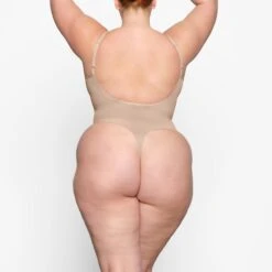 SHEER SCULPT THONG BODYSUIT | CLAY -Underwear Specialty Shop SKIMSSHAPEWEAR SH LBT 0248 YC CLY 0021